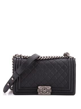 Chanel Boy Flap Bag Quilted Caviar Old #357293C45B